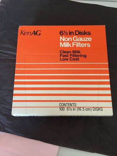 1 boxes of KenAG 6.5&#034; non-gauze milk filters, Reorder number D110