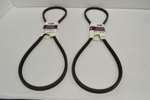 Lot 2 gates bx-63 tri-power v-belt notched grip 63x5/8in width belt b210916 for sale