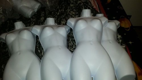4 White Female Mannequin Body Form w/ Hook for Hanging, Woman&#039;s Clothing Display