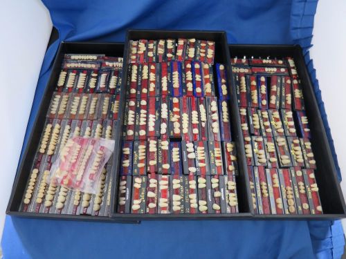 Lot of 682 Denture Teeth, Assorted brands and acrylic styles- Anterior and Post