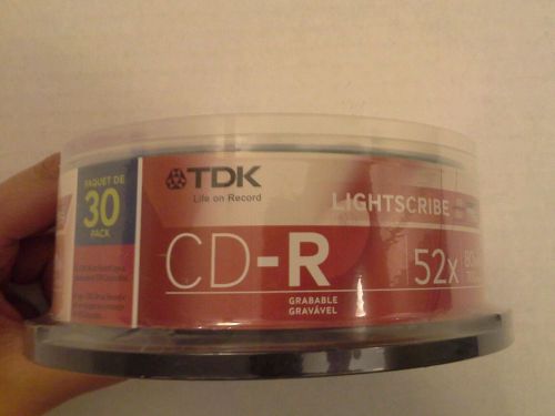 30 TDK LightScribe CDR (CD-R) 52X 80Min/700MB