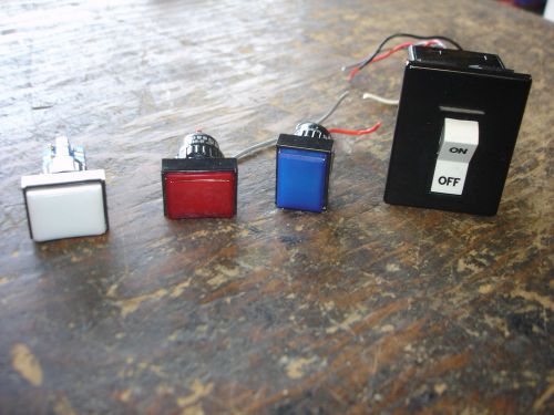 USED LOT OF VARIOUS EOAN &amp; AIRPACK SWITCHES, INDICATOR LIGHT ETC