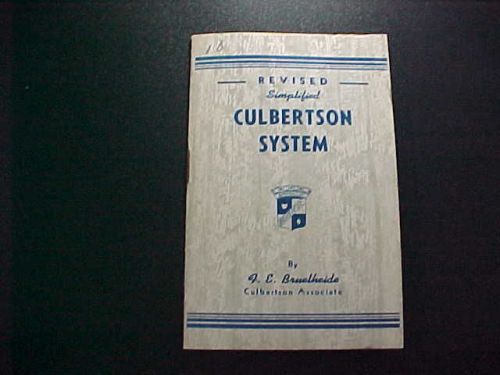 Revised Simplified Culbertson System Booklet, 3 x 4 1/2
