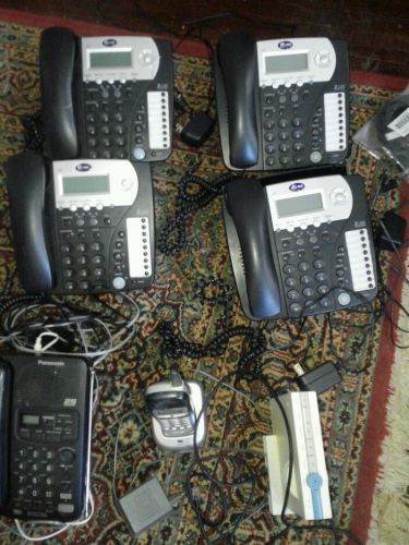 Lot of 4 AT&amp;T 992 2-Line Call ID Conf Phones AC Adapter Good +2 Mobiles, 1 mess
