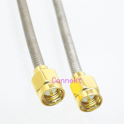 SMA male to SMA male straight solder RG402 cable jumper pigtail 15cm