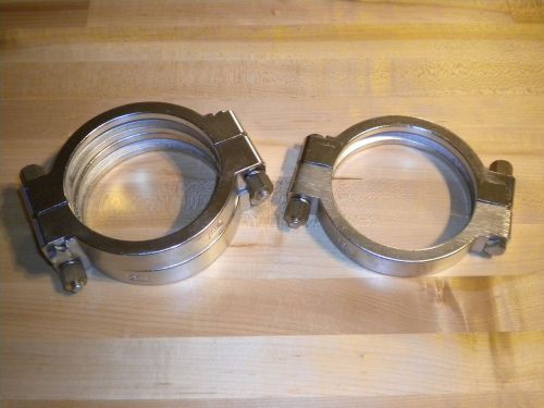 LOT OF 3  4&#034; TUBE OD TRI-CLOVER STAINLESS HIGH PRESSURE SANITARY CLAMP  NEW