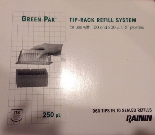 Rainin Green-Pak 250ul , Tip-Rack Refill, 960 Tips GP-L250S