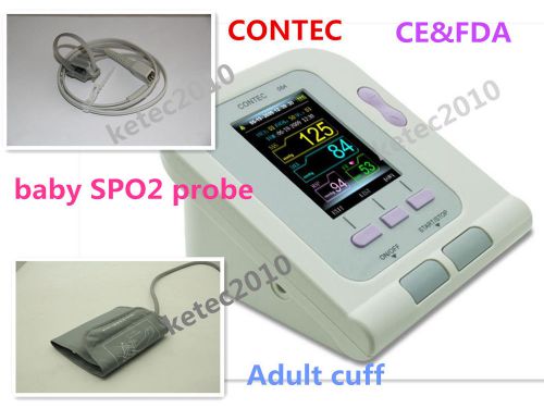 CONTEC08A Digital Blood Pressure Monitor +Adult Cuff Free SW SPO2 baby Probe NEW