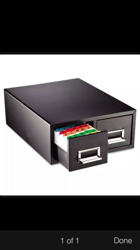 MMF 263F5816DBLA Black  Card Cabinet for 5&#034;x8&#034;  2-Drawer  3000 Card Capacity