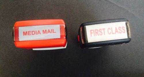 Postal Ink Stps Media Mail First Class Red 2 Lot