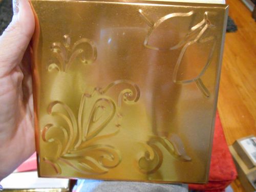 New copper tiles t39-cpr 211425-01 6&#034; x 6&#034; w/ pattern  b552 for sale