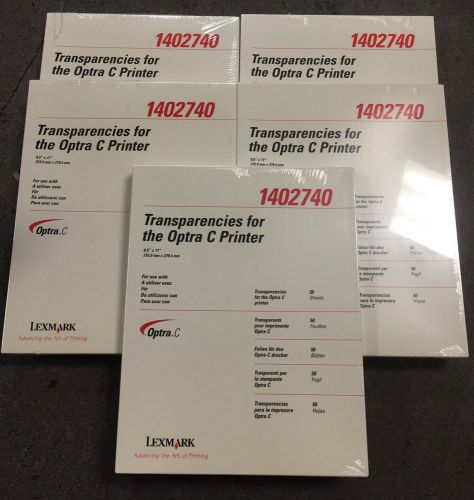 Lexmark 5 Pack Lot Of 50 - 250 Copier Printer Transparency Transparencies +