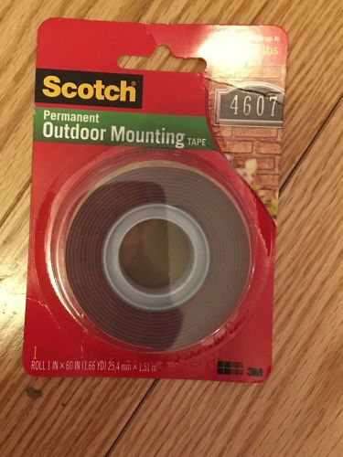 Scotch 3M Permanent Outdoor Mounting Tape Holds up to 5 lbs. 1 in. x 60 in.