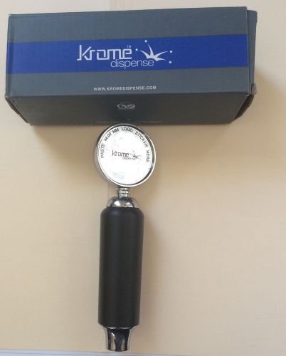 Krome dispense plastic tap handle with badge holder - black c371 kegerator for sale
