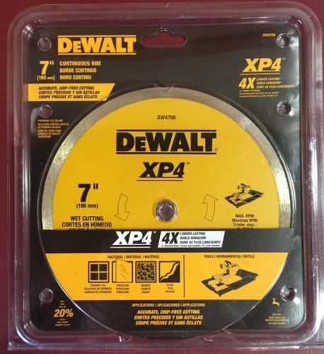Dewalt 7&#034; XP4 DW4766 Continuous Rim Diamond Tile Saw Blade wet cutting BRAND NEW
