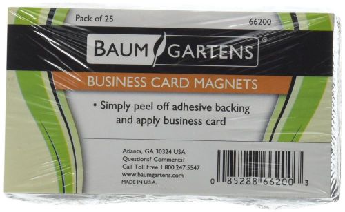 BAUMGARTENS Magnetic Business Card, Adhesive Back, 25/Pack, Black