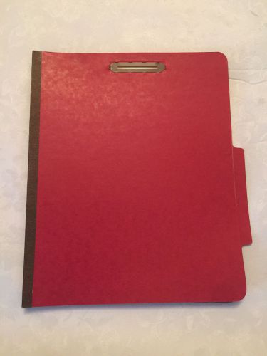 Client Files/Folders with Fasteners in Red - 1 Bx/15 Letter Size with Side Tab