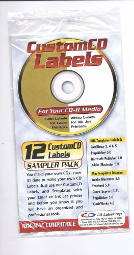 CD / DVD 12 LABELS, SELF ADHESIVE CREATE YOUR OWN AT HOME