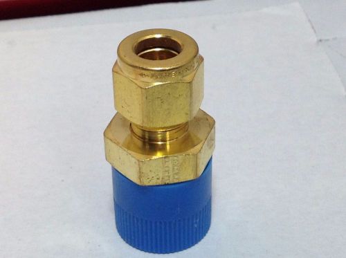 Parker brass compression tube fitting adapter, 3/8 tube od x 1/2 npt male for sale