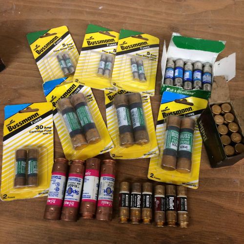 Lot of 44 fuses time delay 5 30 45 40 15 amp new bussmann bullet trionic look for sale