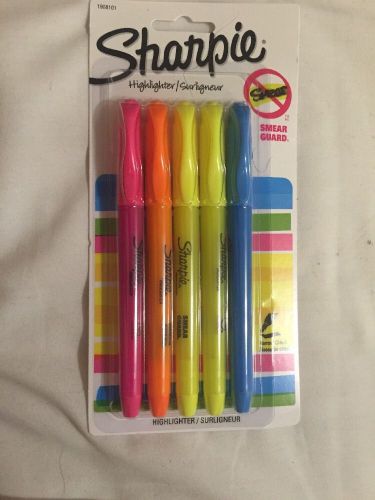 Sharpie Accent Pocket Pen Style Highlighters, Narrow Chisel, 5/Pack