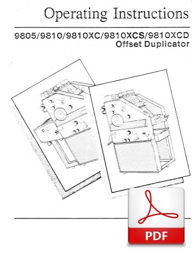 Ab dick 9805 9810 xc xcs xcd offset duplicator operators instruction manual for sale