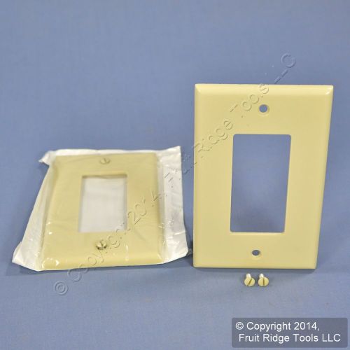 2 new leviton ivory decora large wallplate gfci gfi rocker switch covers 80601-i for sale