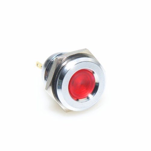 uxcell MQ16 DC 12V Two Terminals Red Light Signal Indicator Pilot Lamp