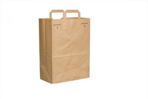 50 count Retail Grocery Bag 12x7x17 Plain KRAFT with Handles