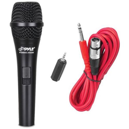 Pyle PMIKC45BK Handheld Vocal Condenser Microphone 15&#039; XLR To 3.5mm Cable
