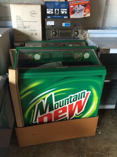 Mountain Dew Refrigerator Commercial Beverage Cooler.     Brand New