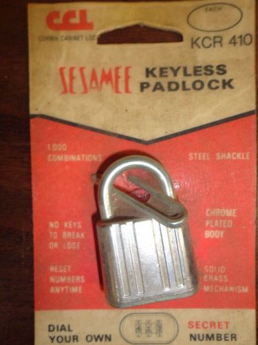 Vintage NEW NOS Sesamee Keyless Padlock KCR 410 Corbin Cabinet Lock