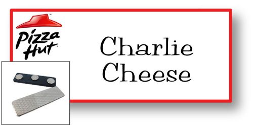 1 NAME BADGE FUNNY HALLOWEEN COSTUME PIZZA HUT CHARLIE CHEESE MAGNET SHIPS FREE