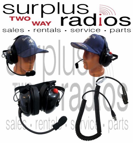 New dual muff racing noise cancel headset with ptt for motorola xpr3500 xpr3300 for sale