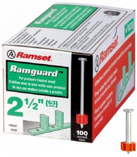 Ramset powder fastening systems 2-1/2-inch pin w/ ramguard (100 per box) for sale