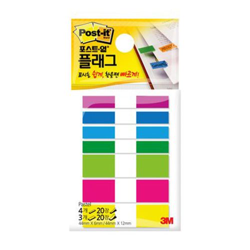 3M Post-it Flag 683-pastel 1packs  140 Sheets bookmark point Sticky Note