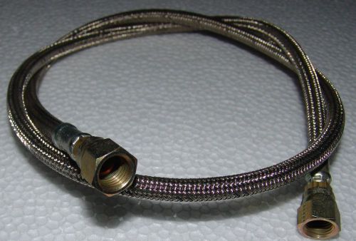 Ptfe hose , 3/16&#034;  i.d. x 59&#034;  stainless braided cover 37 jic unused for sale