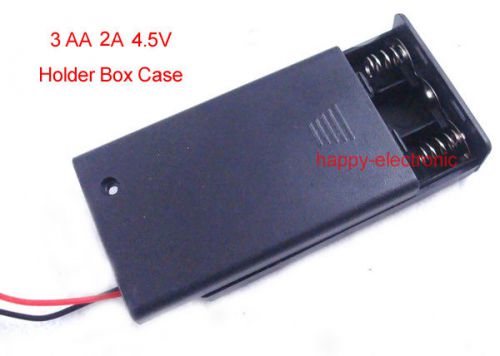 10PCS New 3 AA 2A Battery 4.5V Holder Box Case with ON/OFF Switch Black