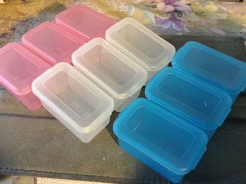 set of 3 color &amp; compartment container pill travel craft holders 2. 3/8 by 4.5 &#034;
