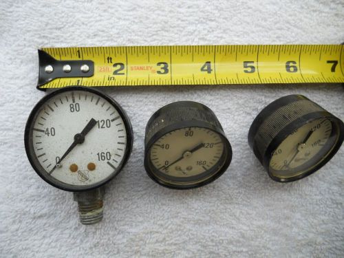 1850 ASHCROFT PSI Dial Air Gauge Lot of 3 ~ Air Compressor/Tank/ ~  Made in USA