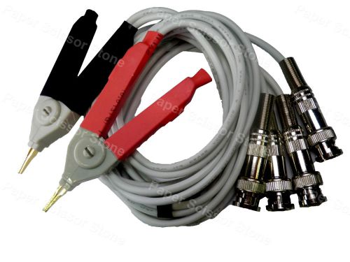 2m LCR Meter Test Leads Lead / Clip Cable / Terminal Kelvin Probe Wires w/ 4 BNC