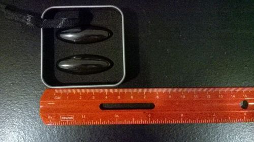 Two (2) magnetic stirrer mixer stir bar, Olive shape ellipse, Aluminium, black