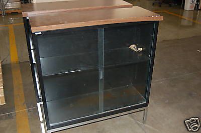 Glass-display-lab-cabinet-wall 1980&#039;s case-office-show for sale