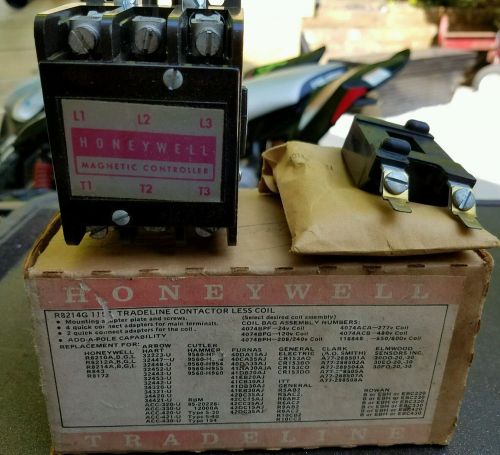 Honeywell 40A 3-POLE CONTACTOR LESS COIL R8214 G 1157 NEW OLD STOCK