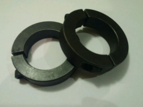 (qty 2) 2&#034; double split shaft collars black oxide  2 piece shaft collar for sale