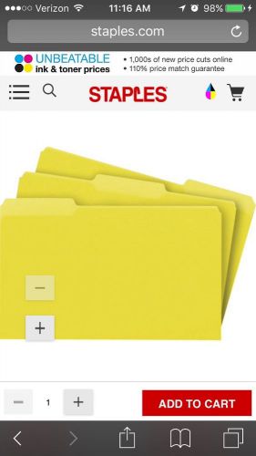 Yellow Legal File Folders - Box Of 100
