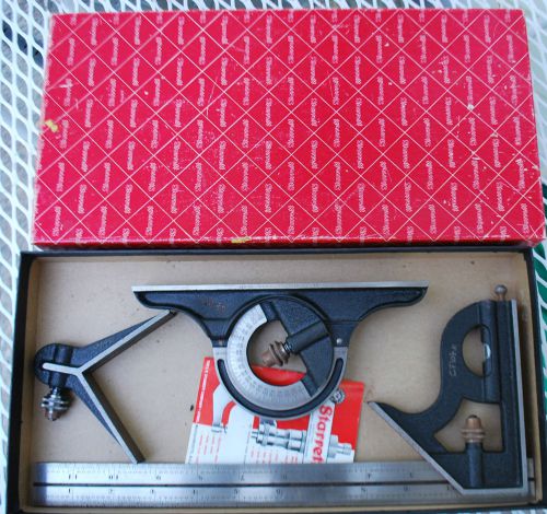 Starrett 12 inch combination square set no 435 12&#034; machinist tools with box for sale