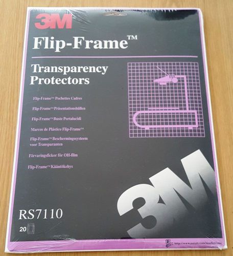 3M RS7110 FLIP FRAME TRANSPARENCY PROTECTORS X 20 SEALED BOX