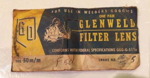 Glenweld Filter Lens~One Pair For Use in Welders Goggles Size 50 m/m Shade No. 5