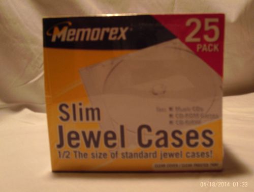* NEW * MEMOREX slim JEWEL CASES (clear) - 25 pack --- #23